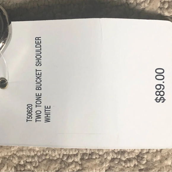 TIGANELLO BROWN AND WHITE PEBBLE LEATHER BUCKET SHOULDER HANDBAG NEW - Picture 6 of 8